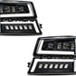 3rd Gen LED Headlight Assemblies with Bulbs Compatible with 03-06 Chevy Avalanche 1500 2500/Silverado 1500(HD) 2500(HD) 3500/07 Chevy Silverado Classic DRL Turn Signal High/Low Beam Black Housing Clear Reflector-Smoke