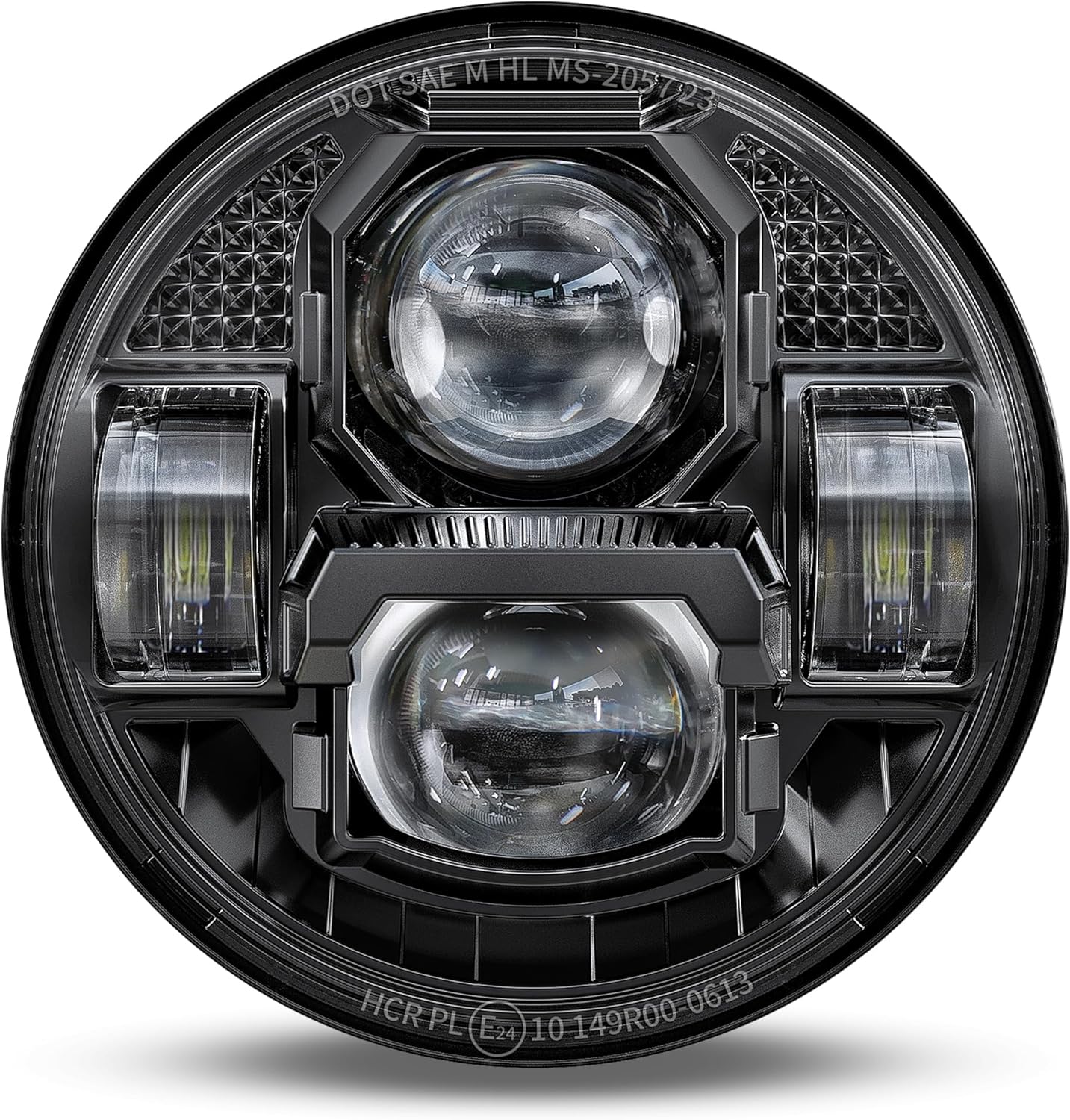 3th Gen 5-3/4 5.75" Projector LED Headlight Assembly for Harley Davidson 883 Sportster Triple Low Rider Wide Glide