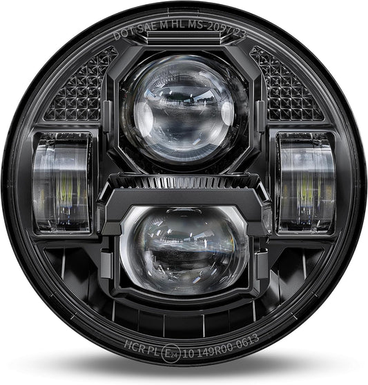 3th Gen 5-3/4 5.75" Projector LED Headlight Assembly for Harley Davidson 883 Sportster Triple Low Rider Wide Glide