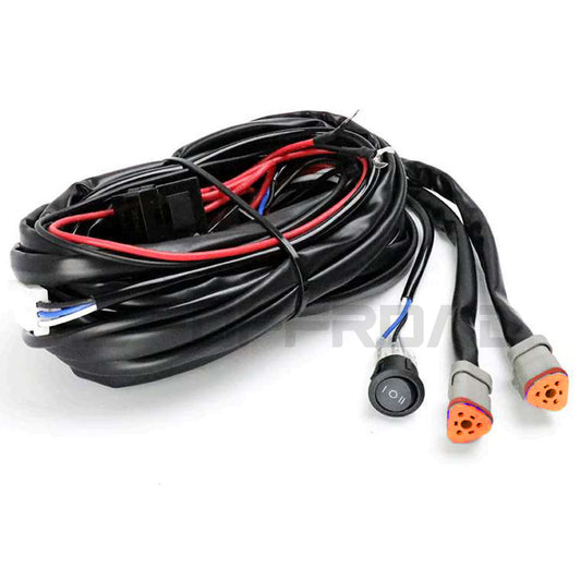 450W 16AWG Wiring Harness Kit-2 Leads Triangular LED Light Bar 12V On/Off 3 Pin Rocker Switch Power Relay Blade Fuse for Jeep Boat Trucks