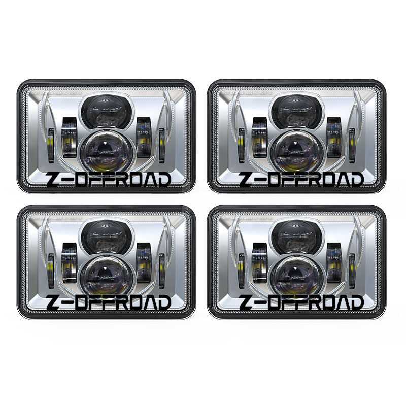 4x6 Inch LED Headlights DOT Approved Rectangular H4651 H4652 H4656 H4666 H6545 Headlight Replacement Compatible with KW Freightliner Peterbilt Oldsmobile Cutlass-4PCS