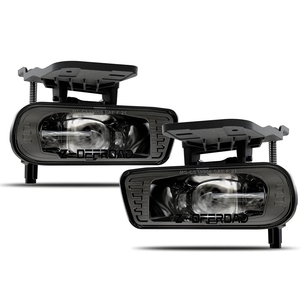 Projector LED Fog Lights For 1999-2002 GMC Sierra, 2000-2006 GMC Yukon/Yukon XL Pickup Truck Assembly DOT Fog Lamps Replacement with Bulbs 899 Clear Lens